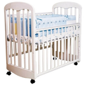 LA Baby 90 Baby Cot - White