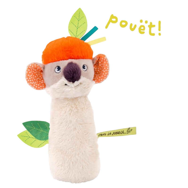 Moulin Roty Dans La Jungle Koco Squeaky Rattle 16.5cm