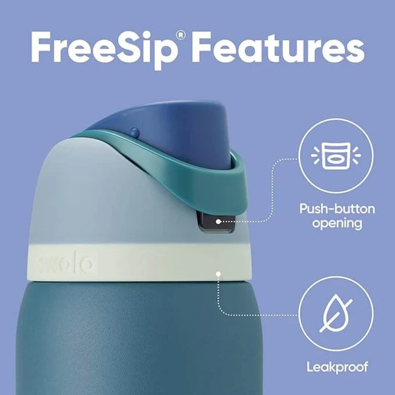 Owala Owala Owala FreeSip® 不鏽鋼保溫瓶 24 盎司/700 毫升 - 牛仔藍