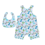 Cotton Pigs Dino and Cactus Reversible Bib Set