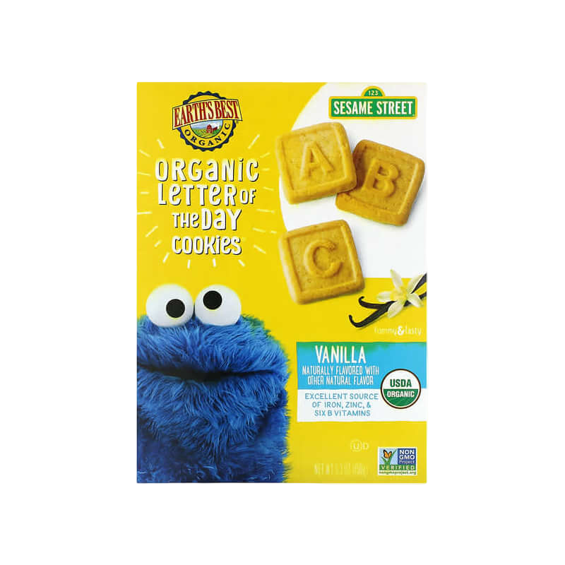 Earth's Best Sesame Street Organic Letter of the Day Cookies 2+ Years Vanilla 150g