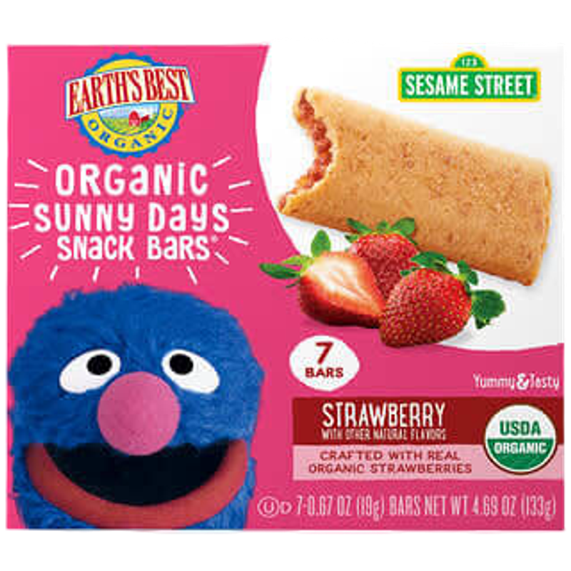 Earth's Best Sesame Street Organic Sunny Days Snack Bars For Ages 2 Years and Up Strawberry 7 Bars 0.67 oz (19 g) Each