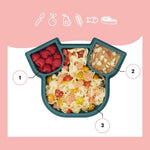 Babymoov Eats' ISY Silicone Suction Animal Plate - Blue Fox