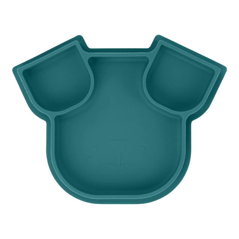 Babymoov Eats' ISY Silicone Suction Animal Plate - Blue Fox