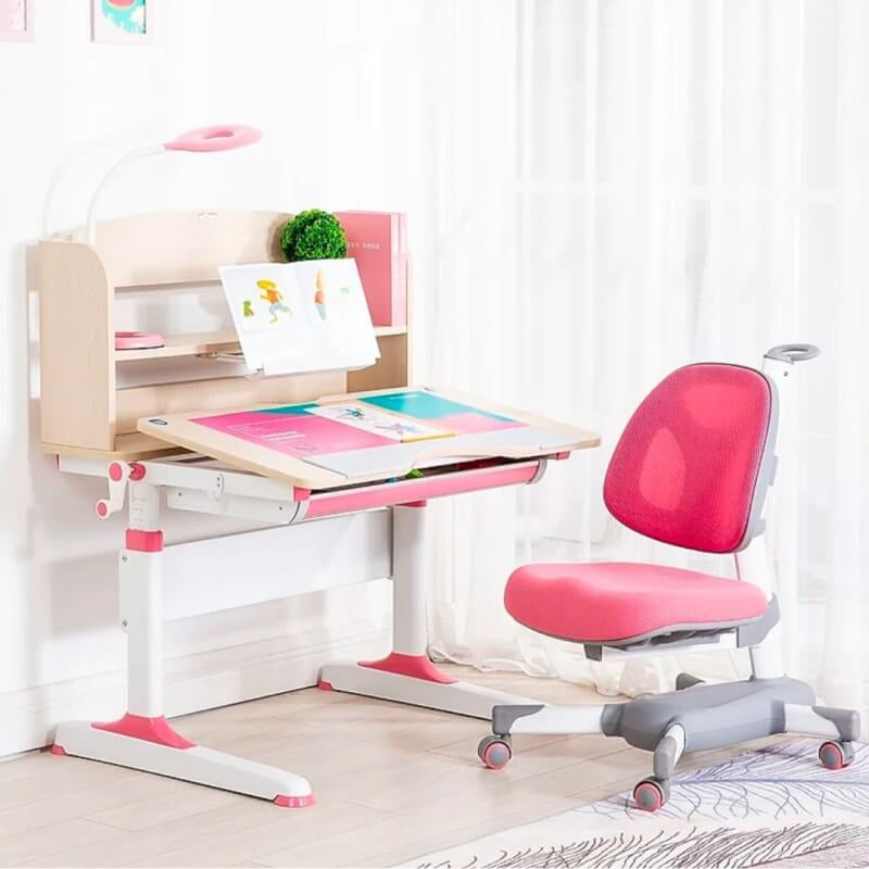 KidSrite® Ergonomic Study Desk & Chair Set - Pink