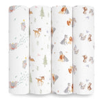 aden + anais Essentials Cotton Muslin Swaddles 4-Pack - Disney Baby, Disney + Friends