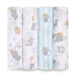 aden + anais Essentials Cotton Muslin Swaddles 4-Pack - Disney Dumbo New Heights