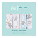 aden + anais Essentials Cotton Muslin Swaddles 4-Pack - Disney Dumbo New Heights