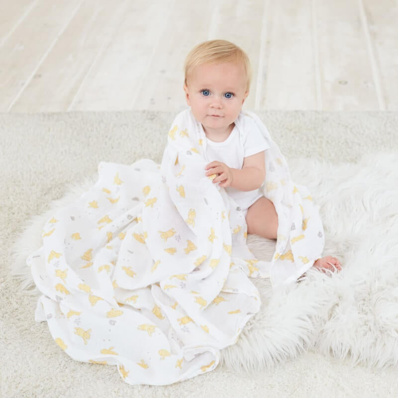 aden + anais Essentials Cotton Muslin Swaddles 4-Pack - Disney Baby, Winnie + Friends