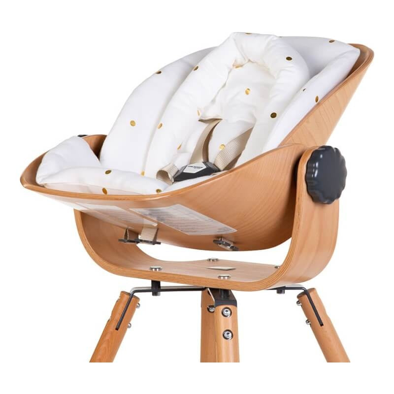 Childhome Evolu 新生兒座椅墊 - 針織布料，金色圓點