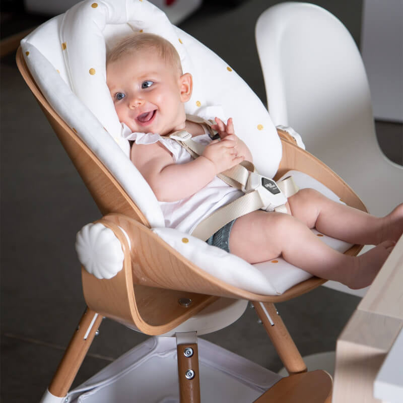 Childhome Evolu Newborn Seat Cushion - Jersey, Gold Dots