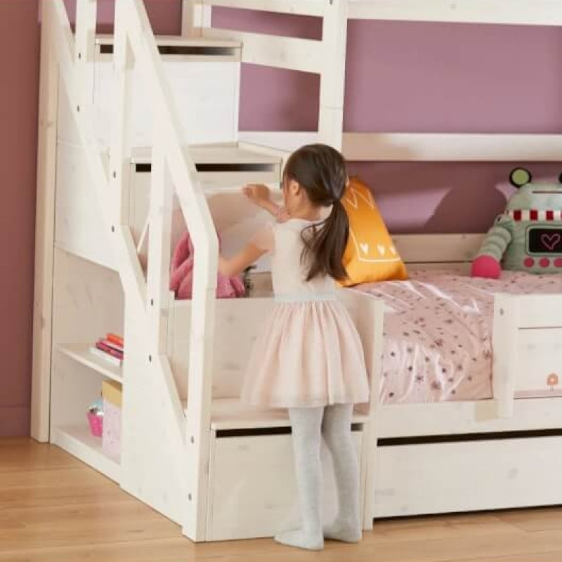 LIFETIME Kidsrooms Family Bunk Bed with Step Ladder 120x200cm & 90x200cm