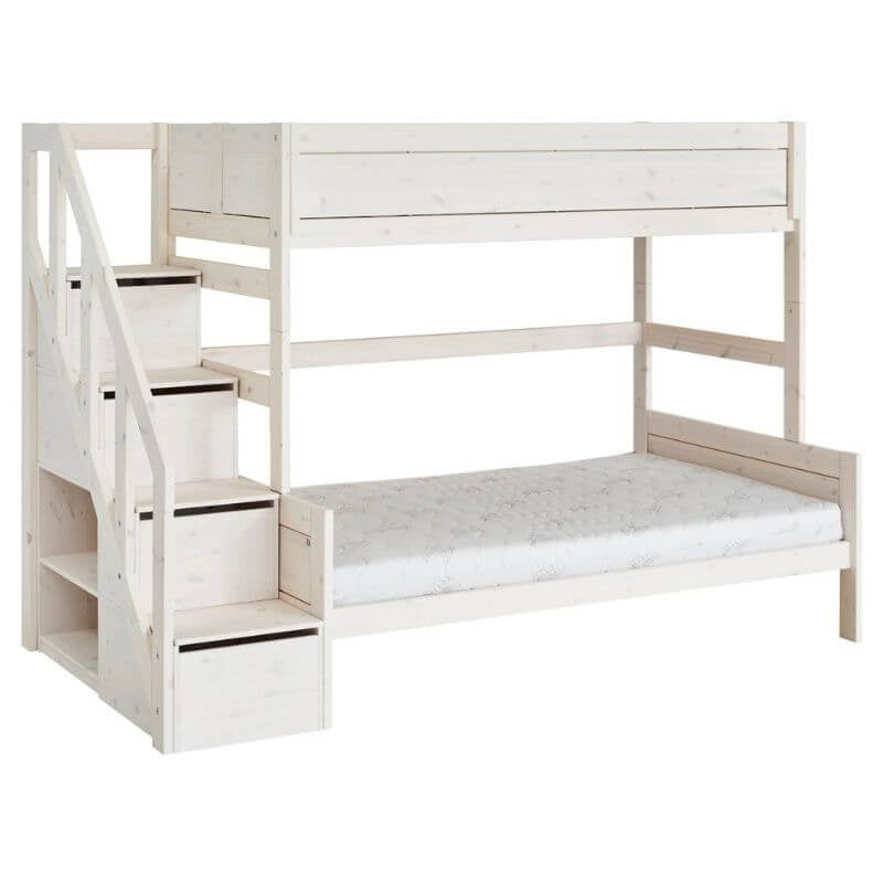 LIFETIME Kidsrooms Family Bunk Bed with Step Ladder 120x200cm & 90x200cm