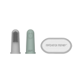 Matchstick Monkey Finger Toothbrush With Portable Case - Grey & Mint Green