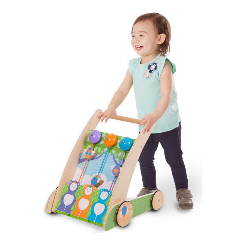 Melissa & Doug First Play Wooden Ring and Ding Forest Friends Push Toy