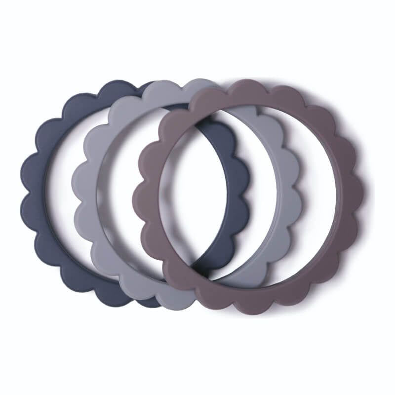 Mushie Flower Teether Bracelet 3-Pack
