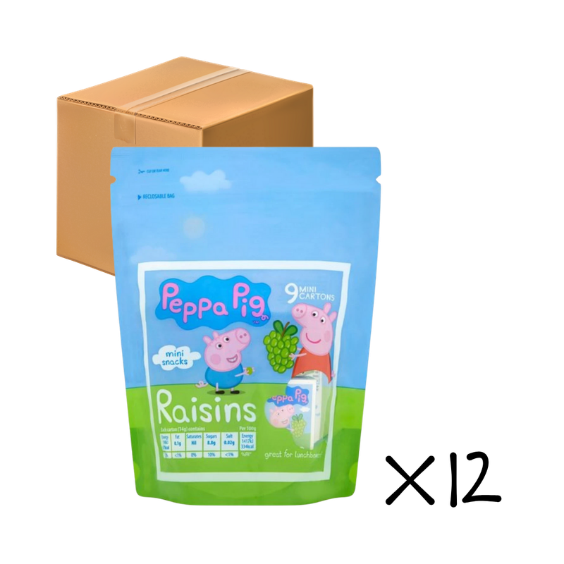 Fruitfunk Peppa Pig Mini Snacks Raisins (9 x 14g mini cartons)〖8 Packs Full Case Offer〗