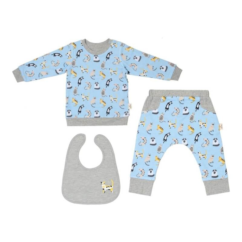 Cotton Pigs Funny Cats Reversible 3 Piece Gift Set