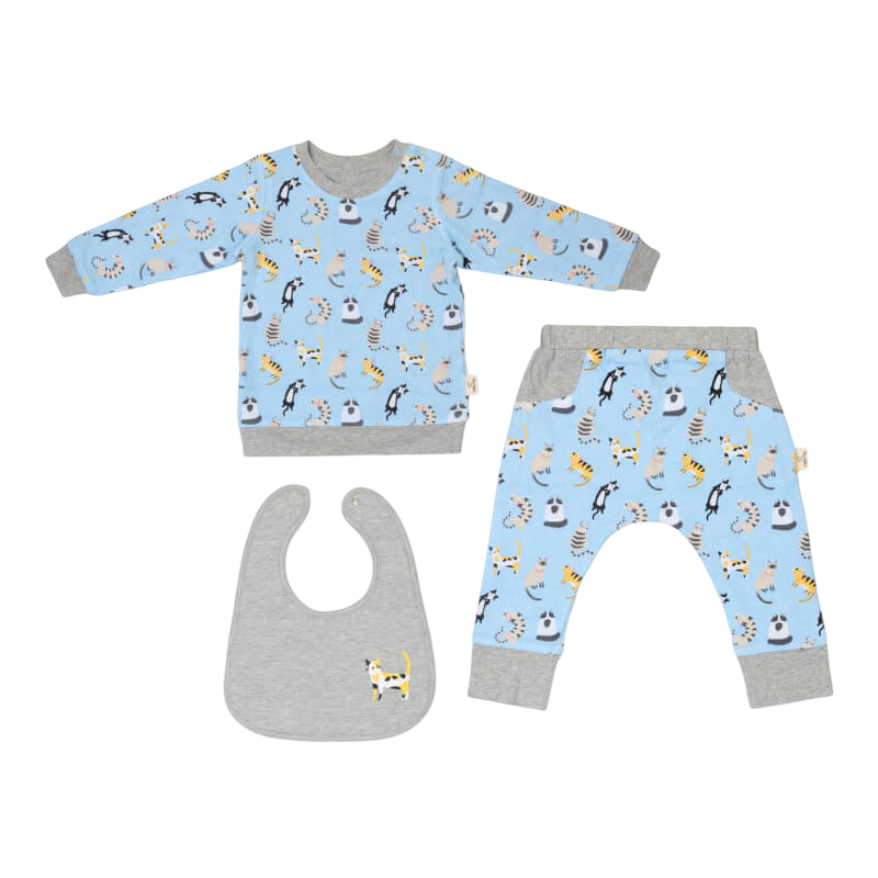 Cotton Pigs Funny Cats Reversible 3 Piece Gift Set