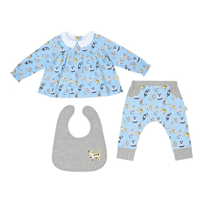 Cotton Pigs Funny Cats Teatime Blouse Gift Set