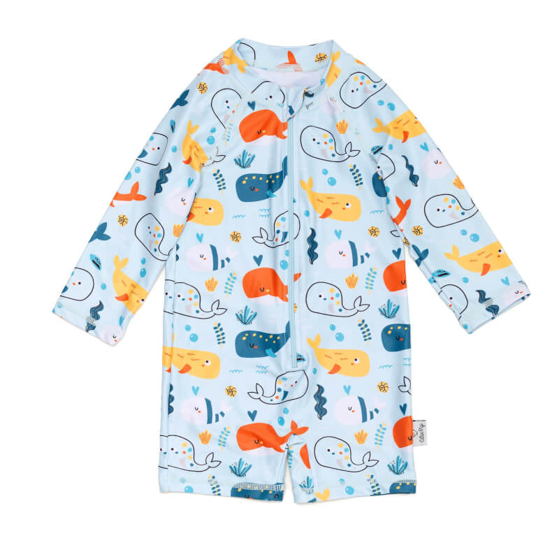 Cotton Pigs Gentle Whales Rash Guard Baby Toddler Swimsuit