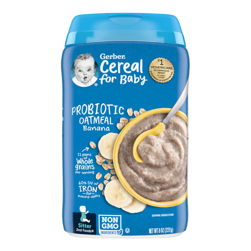 Gerber Cereal for Baby 2nd Foods Probiotic Oatmeal Banana 8 oz (227 g)