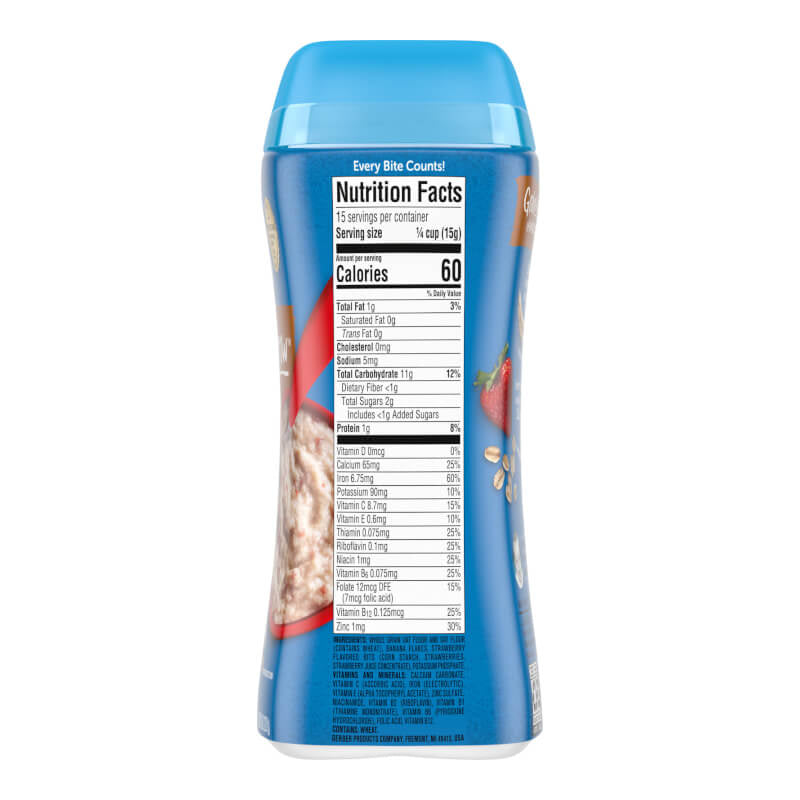 Gerber Cereal for Baby Grain & Grow 8+ Months Oatmeal Banana Strawberry 8 oz (227 g)