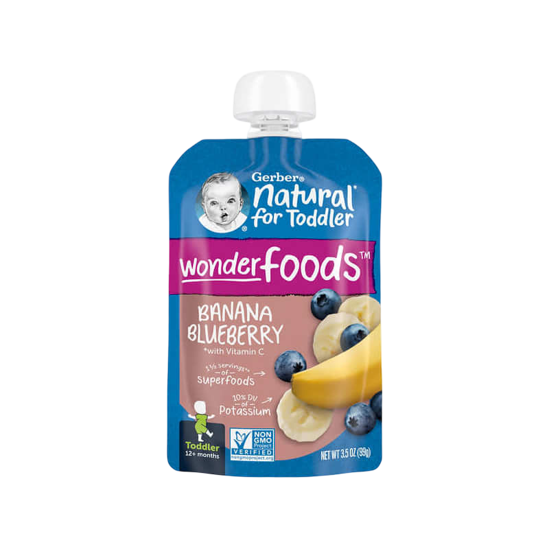 嘉寶天然幼兒輔食（12個月以上）香蕉藍莓口味 3.5盎司（99克）