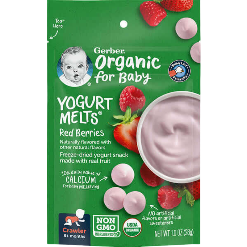 Gerber Organic for Baby Yogurt Melts 8+ Months Red Berries 1 oz (28 g)