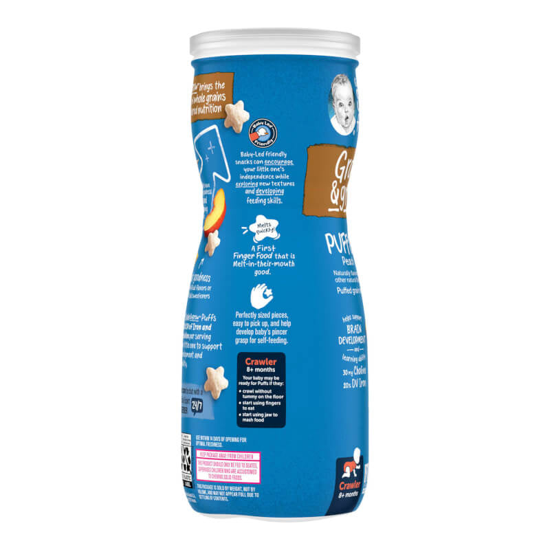Gerber Snacks for Baby Grain & Grow Puffs Puffed Grain Snack 8+ Months Sweet Potato 1.48 oz (42 g)