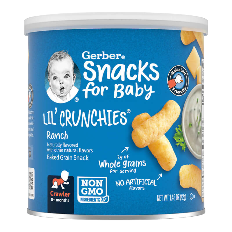 嘉寶嬰兒零食 Lil' Crunchies 烘焙穀物零食 8 個月以上 牧場風味 1.48 盎司 (42 克)