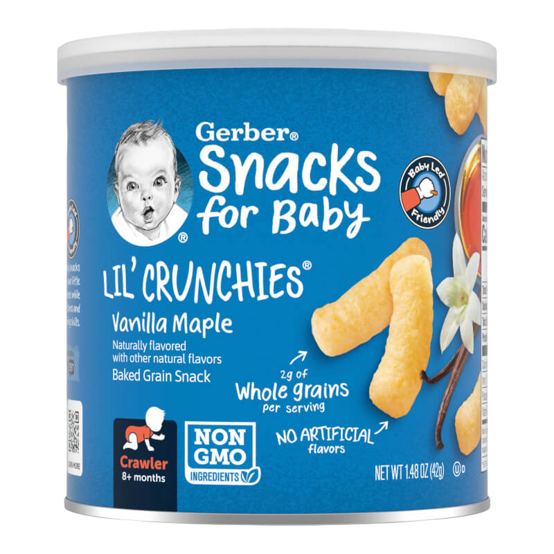 Gerber Snacks for Baby Lil' Crunchies Baked Grain Snack 8+ Months Vanilla Maple 1.48 oz (42 g)
