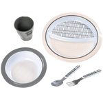 Beaba Gift Meal Set - Pink Grid