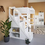 LIFETIME Kidsrooms High Bed with Step Ladder 90x200cm
