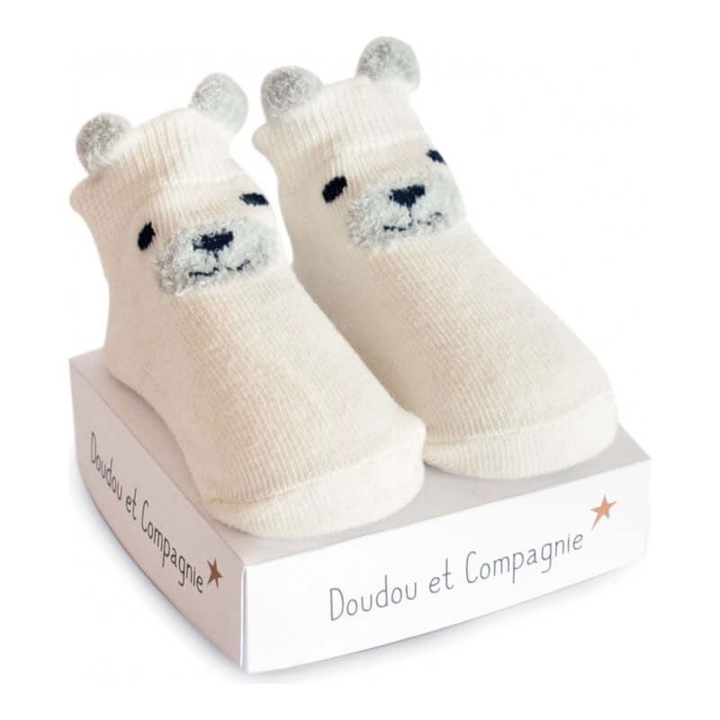 Doudou et Campagnie Histoire d'Ours 新生兒襪子 - 小耳朵 - 奶油色