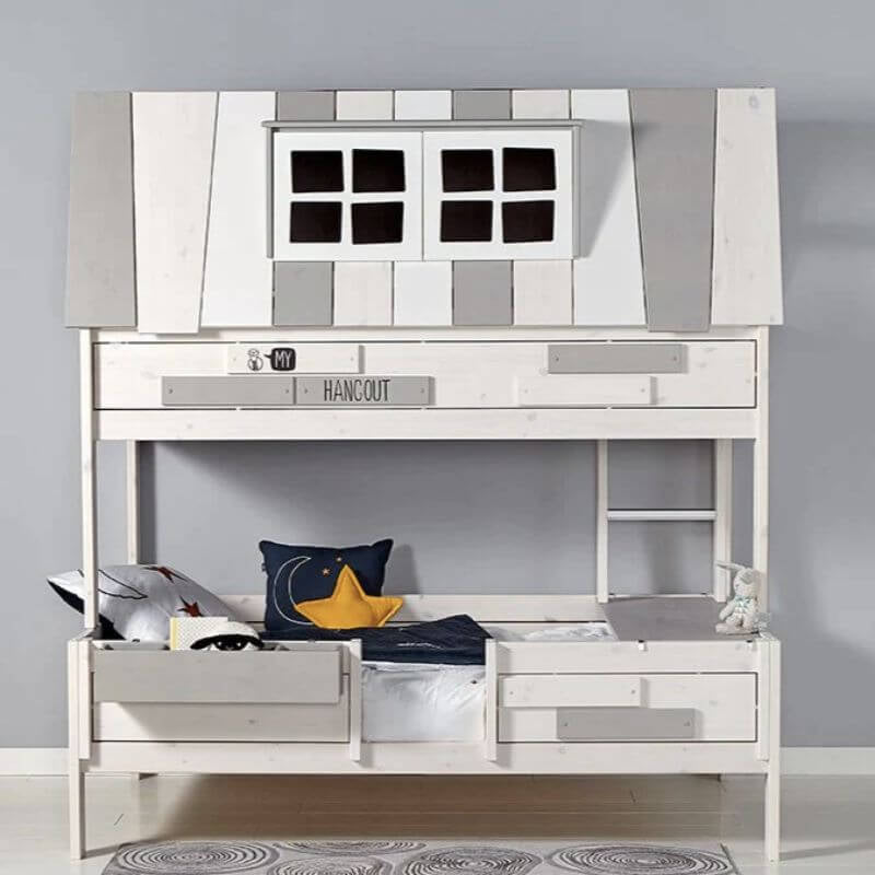 LIFETIME Kidsrooms House Bed - My Hangout 90x200cm - Whitewash