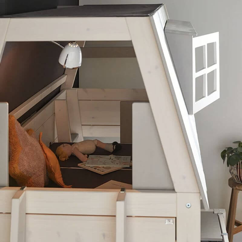 LIFETIME Kidsrooms House Bed - My Hangout 90x200cm - Whitewash