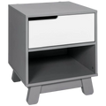 Babyletto Hudson Nightstand with USB Port - Grey / White