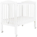 Baby Star Huggy Foldable Baby Cot with 3" Mattress - White / European Beech