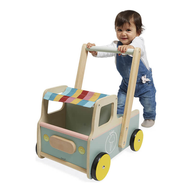 Janod Ice Cream Cart Push-Along Trolley