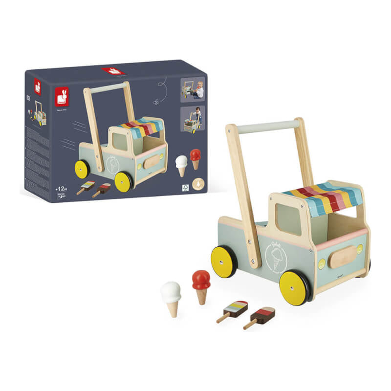Janod Ice Cream Cart Push-Along Trolley