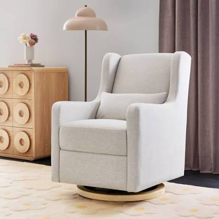 Babyletto Wally Swivel Glider - Performance Beach Eco-Weave with Light Wood Base