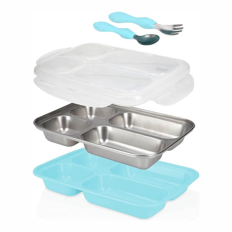 Nuby Insulated Stainless Steel Lunchbox with Fork & Spoon