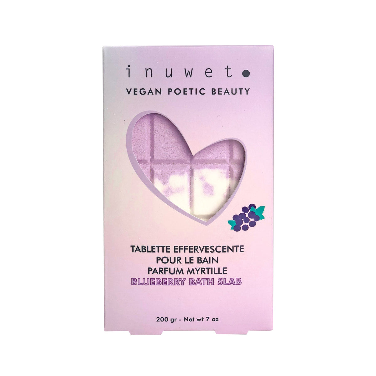 INUWET FIZZER BATH SLAB / BLUEBERRY 200GR