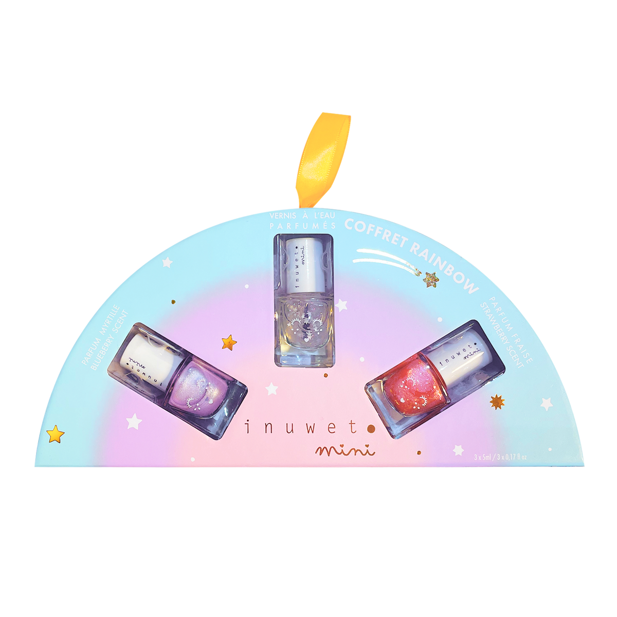 INUWET RAINBOW NAIL POLISH SET TRIO VERNIS KIDS PCB 6