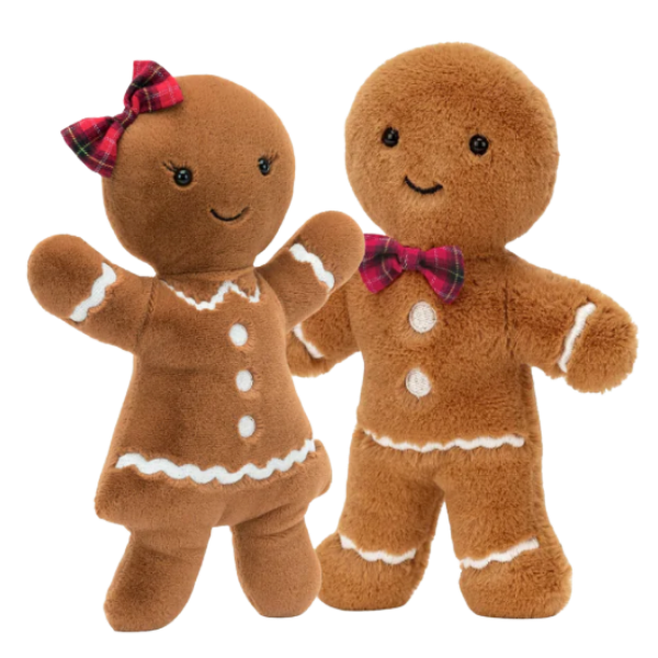 Jellycat Jolly Gingerbread Ruby and Fred (Medium, Limited Edition)