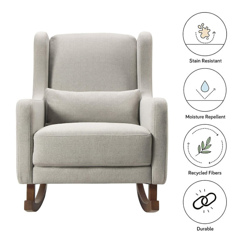 Babyletto Kai 搖椅 - 高性能灰色環保斜紋布