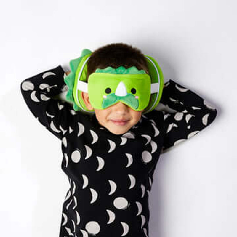 RELAXEAZZZ Kids Travel Pillow & Eye Mask - Dino