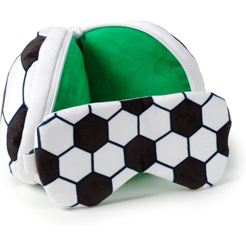 RELAXEAZZZ Kids Travel Pillow & Eye Mask - Football