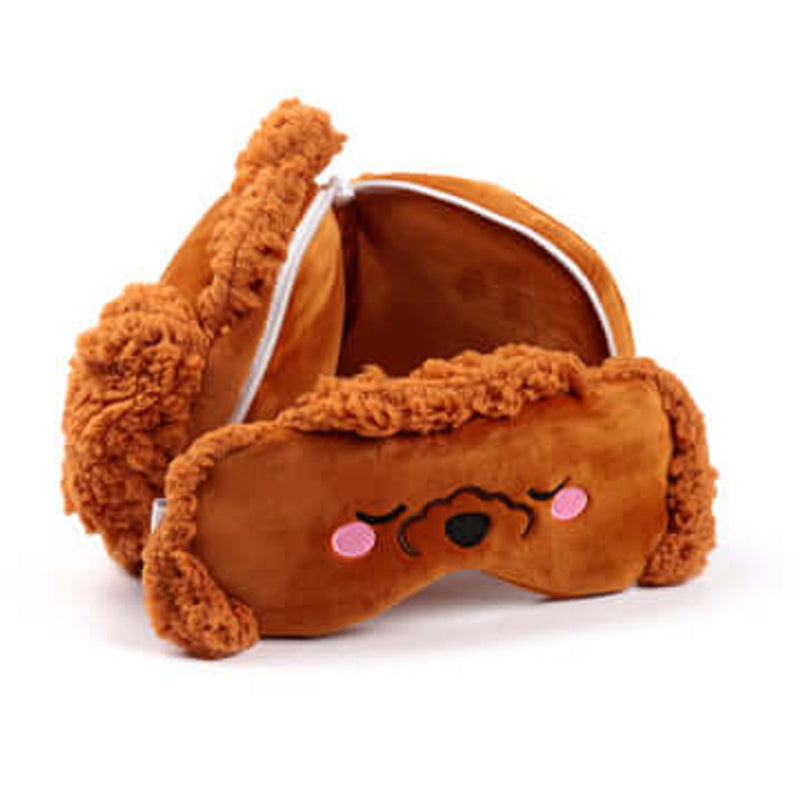 RELAXEAZZZ Kids Travel Pillow & Eye Mask - Gigi the Toy Poodle